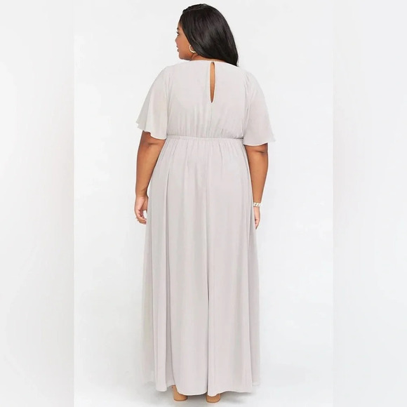 Show Me Your Mumu Dresses Emily Empire Maxi Dress - Dove Grey Chiffon  XS NWT - Picture 2 of 6